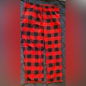 Red and black plaid pajama pants